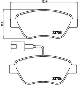 Set plăcuțe frână BREMBO ,față, pentru: ALFA ROMEO MITO; CITROEN E-MEHARI, NEMO, NEMO/MINIVAN; FIAT 500, 500 C, FIORINO, FIORINO/MINIVAN, GRANDE PUNTO, LINEA, PUNTO, PUNTO EVO 0.9-Electric 06.05-