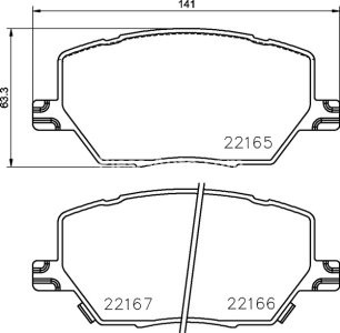Set plăcuțe frână BREMBO, spate , pentru: FIAT 500X; JEEP COMPASS, RENEGADE 1.0-2.4 07.14-