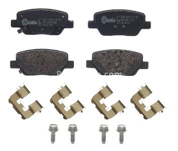 Set plăcuțe frână BREMBO ,spate (cu accesorii; cu suruburi ghidare etrier frână), pentru: FIAT TIPO 1.0-1.6D 10.15-