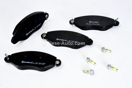 Set plăcuțe frână BREMBO ,față, (cu suruburi ghidare etrier frână; fara optionale), pentru: FORD TRANSIT 2.0D 08.00-05.06