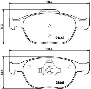 Set plăcuțe frână BREMBO ,față, pentru: FORD FIESTA V, FOCUS I, TOURNEO CONNECT, TRANSIT CONNECT 1.4D-2.0 11.01-12.13