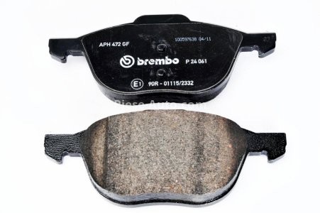 Set plăcuțe frână BREMBO ,față, pentru: VOLVO C30, C70 II, S40 II, V40, V50; FORD C-MAX, C-MAX II, ECOSPORT, FOCUS C-MAX, FOCUS II, FOCUS III, FOCUS III/KOMBI, FOCUS II/KOMBI 1.0-Electric 10.03-