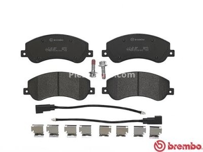 Set plăcuțe frână BREMBO ,față, pentru: FORD TRANSIT, TRANSIT TOURNEO 2.2D-3.2D 04.06-12.14