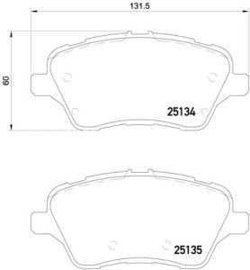 Set plăcuțe frână BREMBO ,față, pentru: FORD B-MAX, FIESTA VI, TOURNEO COURIER B460, TRANSIT COURIER B460, TRANSIT COURIER B460/MINIVAN 1.0-1.6D 06.08-
