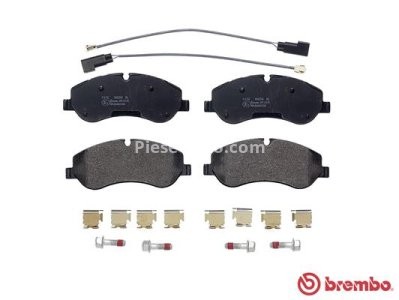 Set plăcuțe frână BREMBO ,față, (cu suruburi ghidare etrier frână), pentru: FORD TOURNEO CUSTOM V362, TRANSIT CUSTOM V362, TRANSIT V363 1.0H-2.2D 04.12-