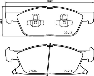 Set plăcuțe frână BREMBO ,față, (fara optionale), pentru: FORD FOCUS IV, GALAXY III, KUGA III, S-MAX; FORD USA EDGE 1.5-2.7 01.15-