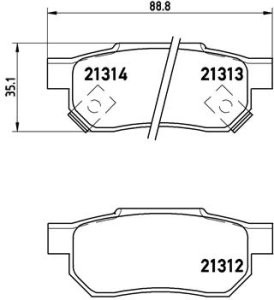 Set plăcuțe frână BREMBO,spate , pentru: HONDA ACCORD III, CIVIC IV, CIVIC VI, CONCERTO, CRX II, INTEGRA, PRELUDE III; MG MG ZR, MG ZS; ROVER 200, 200 II, 25 I 1.1-2.0D 01.85-10.05