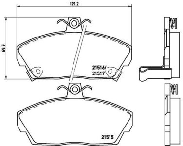 Set plăcuțe frână BREMBO ,față, pentru: HONDA CIVIC VI, CIVIC VII, CONCERTO; MG MG ZR, MG ZS, MGR V8; ROVER 200, 200 II, 25 I, 400, 400 II, 45 I, 800, COUPE, STREETWISE 1.1-3.9 10.86-12.05 3