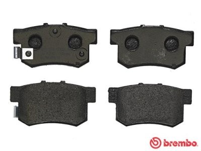Set plăcuțe frână BREMBO, spate , pentru: HONDA ACCORD IV, ACCORD V, ACCORD VI, ACCORD VII, CIVIC IX, CIVIC VI, CIVIC VII, CIVIC VIII 1.3-3.7 01.86-HONDA