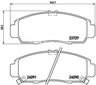 Set plăcuțe frână BREMBO ,față, pentru: HONDA ACCORD IX, ACCORD VII, CIVIC IX, CIVIC VII, CIVIC VIII, CROSSROAD, FR-V, STREAM; NISSAN TEANA II 1.3-3.5 10.95-