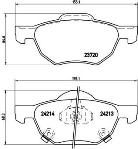 Set plăcuțe frână BREMBO ,față, pentru: HONDA ACCORD VII 2.0/2.2D/2.4 02.03-05.08