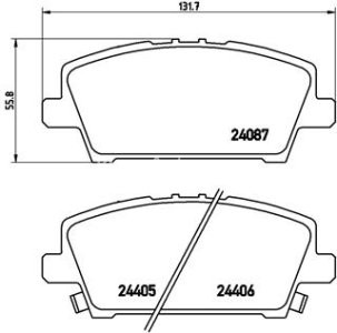 Set plăcuțe frână BREMBO ,față, pentru: HONDA CIVIC VIII 1.4/1.8/2.2D 09.05-12.11
