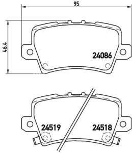Set plăcuțe frână BREMBO, spate , pentru: HONDA CIVIC VIII 1.4-2.2D 09.05-01.12