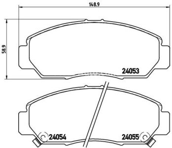 Set plăcuțe frână BREMBO ,față, pentru: HONDA ACCORD VII, FR-V, STREAM 1.7-2.4 05.01-