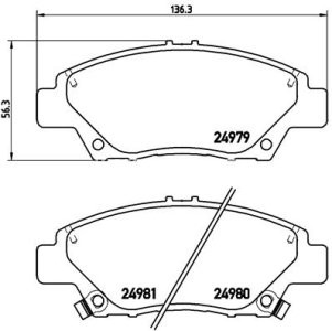 Set plăcuțe frână BREMBO ,față, pentru: HONDA CIVIC VIII, CR-Z, INSIGHT, JAZZ III, JAZZ IV, JAZZ V 1.2-1.5H 02.06-