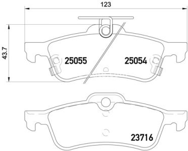Set plăcuțe frână BREMBO ,spate (fara optionale), pentru: HONDA CIVIC IX 1.4-2.2D 02.12-12.16