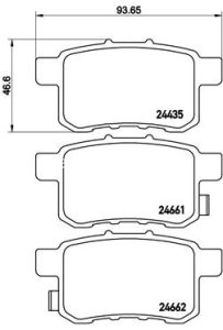 Set plăcuțe frână BREMBO, spate , pentru: HONDA ACCORD IX, ACCORD VIII 2.0-3.5 06.08-