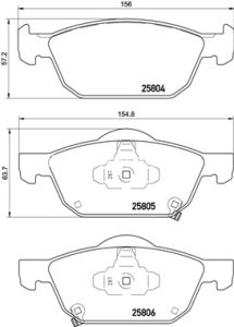 Set plăcuțe frână BREMBO ,față, pentru: HONDA CIVIC IX, CIVIC X 1.0-2.2D 02.12-12.22