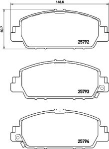 Set plăcuțe frână BREMBO ,față, pentru: HONDA ACCORD IX, ACCORD VIII, HR-V 1.5-3.5 07.08-