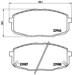 Set plăcuțe frână BREMBO ,față, (fara optionale), pentru: HYUNDAI CRETA, I30, KONA; KIA CARENS II, CEE'D, PRO CEE'D, SELTOS, SOUL II 1.0-Electric 07.02-