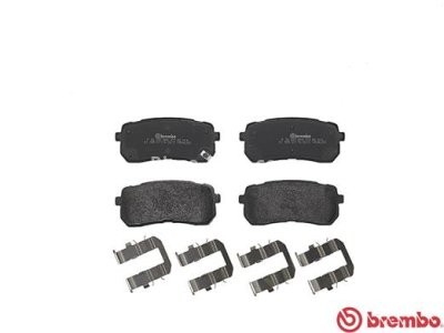 Set plăcuțe frână BREMBO, spate , pentru: HYUNDAI H-1 CARGO, H-1 TRAVEL, IX55; KIA CARNIVAL II, CARNIVAL III, SORENTO III 2.0D-3.8 10.01-