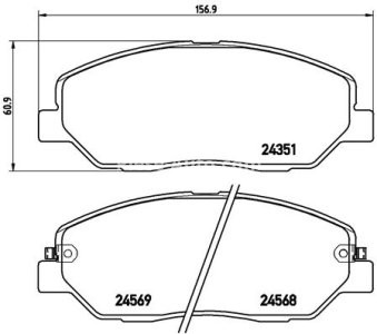 Set plăcuțe frână BREMBO ,față, (cu tampon amortizare), pentru: HYUNDAI GENESIS, GRAND SANTA FÉ, SANTA FÉ II, SANTA FÉ III, SANTA FÉ II/SUV; KIA BORREGO, SORENTO II 2.0-3.8 03.06-