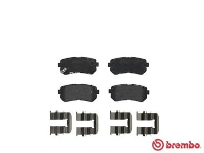 Set plăcuțe frână BREMBO, spate , pentru: HYUNDAI I20 I 1.1D-1.6D 08.08-12.15