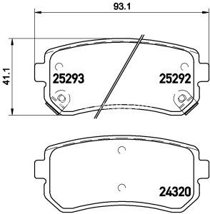 Set plăcuțe frână BREMBO, spate , pentru: HYUNDAI I30, IX35, SONATA VI, TUCSON, TUCSON/SUV; KIA CEE'D, CERATO II, CERATO KOUP III, OPTIMA, PRO CEE'D, SPORTAGE III, SPORTAGE IV 1.4-Electric 12.06-