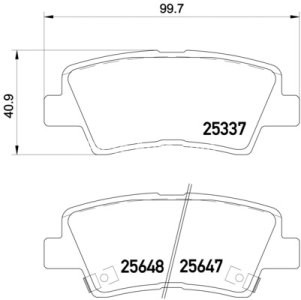Set plăcuțe frână BREMBO, spate , pentru: HYUNDAI GRANDEUR; KIA OPTIMA; SSANGYONG TIVOLI, XLV 1.6-3.3 04.05-