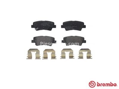 Set plăcuțe frână BREMBO ,spate (cu accesorii; cu tampon amortizare), pentru: HYUNDAI ACCENT IV, ELANTRA V, GRANDEUR, I20 ACTIVE, I20 II, I20 III, I30, I40 I, I40 I CW 1.0-Electric 01.05-