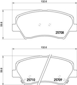 Set plăcuțe frână BREMBO ,față, pentru: HYUNDAI ELANTRA V, I30, VELOSTER; KIA CEE'D, CEED, CERATO III, CERATO KOUP III, PRO CEE'D 1.0-2.0 02.11-