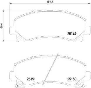 Set plăcuțe frână BREMBO ,față, pentru: ISUZU D-MAX I, D-MAX II 1.9D/2.5D/3.0D 10.06-