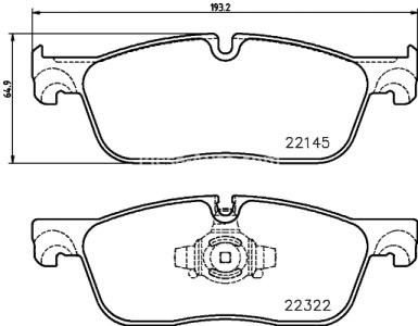 Set plăcuțe frână BREMBO ,față, (fara optionale), pentru: JAGUAR F-PACE, XE, XF II, XF SPORTBRAKE; LAND ROVER RANGE ROVER VELAR 2.0-3.0H 03.15-