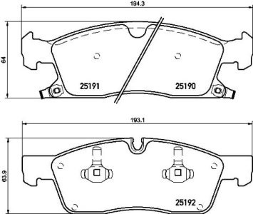Set plăcuțe frână BREMBO ,față, pentru: DODGE DURANGO; JEEP GRAND CHEROKEE IV 3.0D-6.4 11.10-