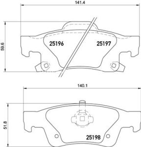 Set plăcuțe frână BREMBO ,spate pentru: DODGE DURANGO; JEEP GRAND CHEROKEE, GRAND CHEROKEE IV 3.0D-6.4 11.10-