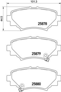 Set plăcuțe frână BREMBO, spate , pentru: MAZDA 3 1.5-2.2D 07.13-05.19