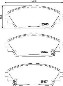 Set plăcuțe frână BREMBO ,față, (fara optionale), pentru: MAZDA 3, CX-3, CX-30 1.5-2.2D 07.13-