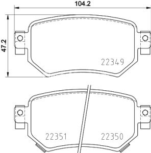 Set plăcuțe frână BREMBO, spate , pentru: MAZDA 6, 6/KOMBI 2.0/2.2D/2.5 08.12-