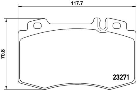 Set plăcuțe frână BREMBO ,față, (fara optionale), pentru: MERCEDES M (W163), S (C215), S (W220), SL (R129), SL (R230) 2.7D-7.3 03.89-01.12