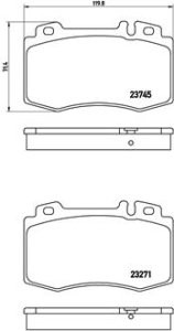 Set plăcuțe frână BREMBO ,față, pentru: MERCEDES C (CL203), C T-MODEL (S203), C (W203), CLK (A209), CLK (C209), CLS (C219), E T-MODEL (S211), E (VF211), E (W211), S (C215) 1.8-6.3 10.98-01.12
