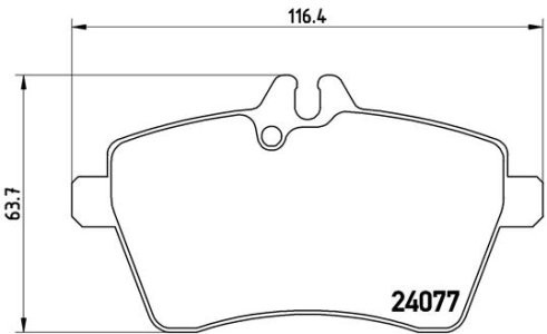 Set plăcuțe frână BREMBO ,față, pentru: MERCEDES A (W169), B SPORTS TOURER (W245) 1.5-Electric 09.04-06.12