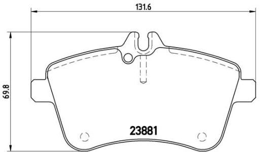Set plăcuțe frână BREMBO ,față, pentru: MERCEDES A (W169), B SPORTS TOURER (W245) 2.0-Electric 09.04-06.12