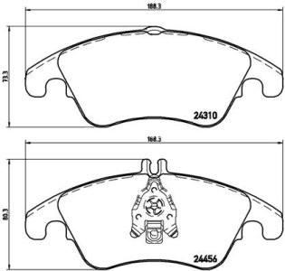 Set plăcuțe frână BREMBO ,față, (cu suruburi ghidare etrier frână; cu tampon amortizare; fara optionale), pentru: MERCEDES C (C204), C T-MODEL (S204), C (W204) 1.6-5.5 01.07-