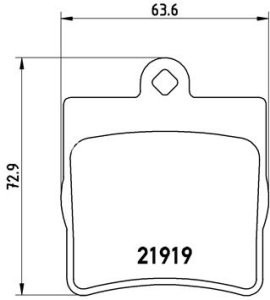 Set plăcuțe frână BREMBO, spate , pentru: MERCEDES C (CL203), C (W203), CLC (CL203), CLK (A209), CLK (C209), E (A124), SLK (R171) 1.6-3.5 06.93-06.11