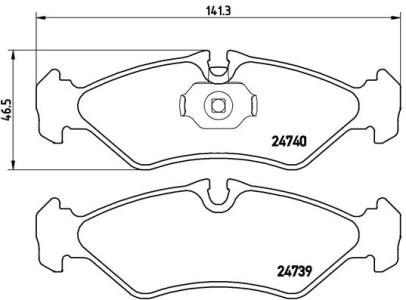 Set plăcuțe frână BREMBO, spate , pentru: MERCEDES SPRINTER 2-T (B901, B902); VW LT 28-35 II, LT 28-46 II 2.1D-2.9D 01.95-07.06