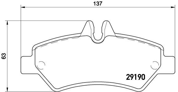 Set plăcuțe frână BREMBO, spate , pentru: MERCEDES SPRINTER 3,5-T (B906), SPRINTER 3-T (B906), SPRINTER 4,6-T (B906), SPRINTER 5-T (B906); VW CRAFTER 30-35, CRAFTER 30-50 1.8-3.5 04.06-