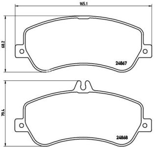 Set plăcuțe frână BREMBO ,față, (cu suruburi ghidare etrier frână; fara optionale), pentru: MERCEDES GLK (X204) 2.0-3.5 06.08-12.15