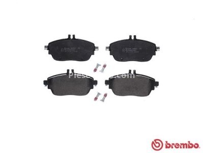 Set plăcuțe frână BREMBO ,față, (fara optionale), pentru: MERCEDES A (W176), B SPORTS TOURER (W246, W242), CLA (C117), CLA SHOOTING BRAKE (X117), GLA (X156), SLS AMG (C197) 1.5D-Electric 03.10-