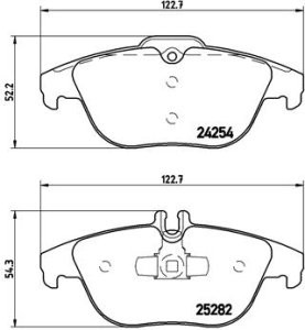 Set plăcuțe frână BREMBO ,spate (fara optionale), pentru: MERCEDES C T-MODEL (S204), C (W204), E (A207), E (C207), GLK (X204) 1.6-5.5 01.07-12.16