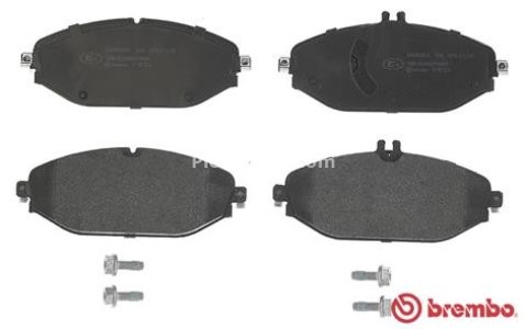 Set plăcuțe frână BREMBO ,față, (cu suruburi ghidare etrier frână; fara optionale), pentru: MERCEDES C (A205), C (C205), C T-MODEL (S205), C (W205), E (A238) 1.6-2.2DH 03.14-